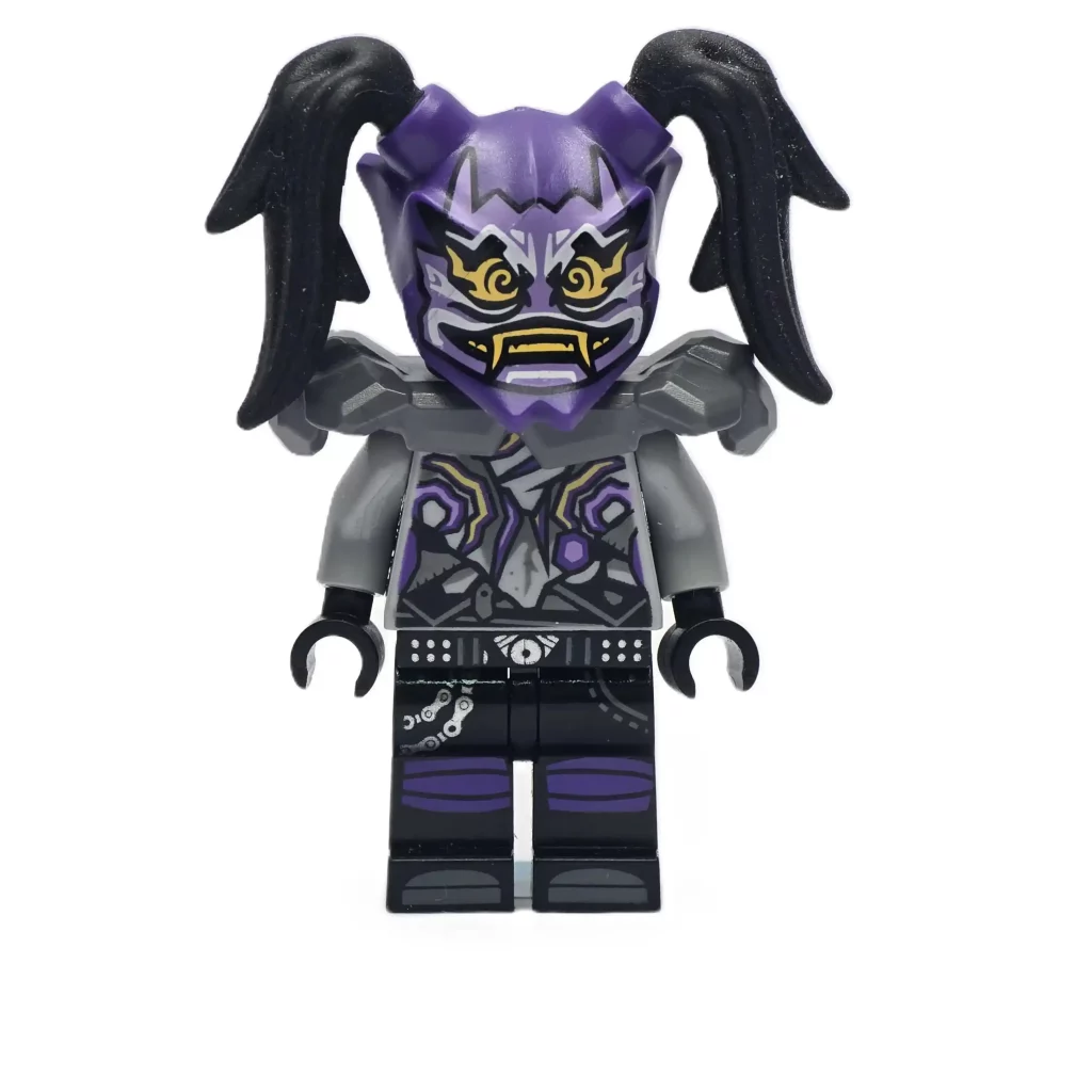 ➡️ LEGO Ninjago Minifigur Ultra Violet (njo397) – Gebraucht. ➡️ Schurkenfigur mit Oni-Maske des Hasses aus der Sons of Garmadon-Serie. ➡️ Ideal für Sammler und Ninjago-Fans.