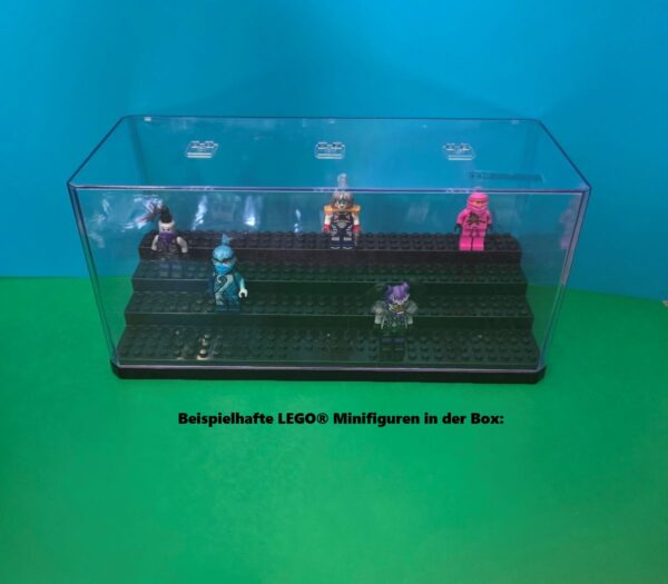 Transparente Acryl-Vitrine für Puppen & Bausteine – 3-stufiger Präsentationsständer