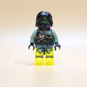 LEGO Ninjago Morro Minifigur Njo158 – Geisterkrieger mit schwarzer Rüstung und grünem Winddesign aus der Possession-Serie.
