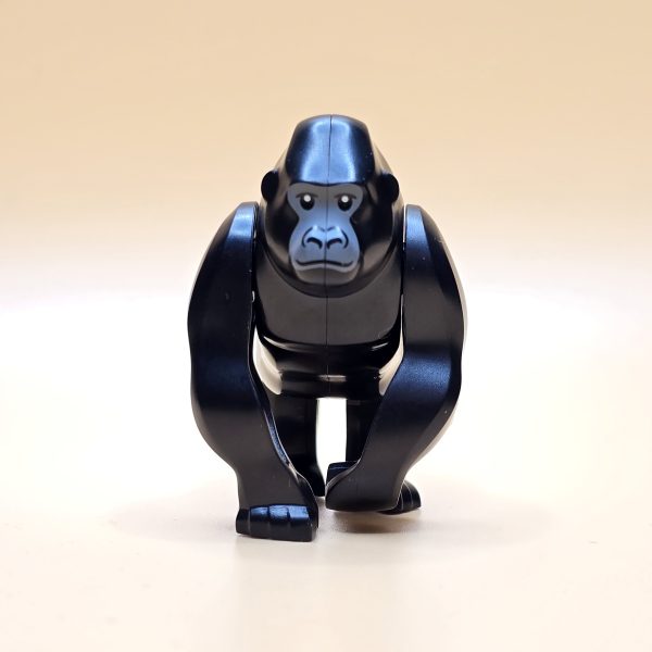 LEGO Gorilla01 Figur – Neu. Authentische LEGO Tierfigur mit zwei Pins auf dem Rücken, ideal für Dschungel- und Safari-Sets