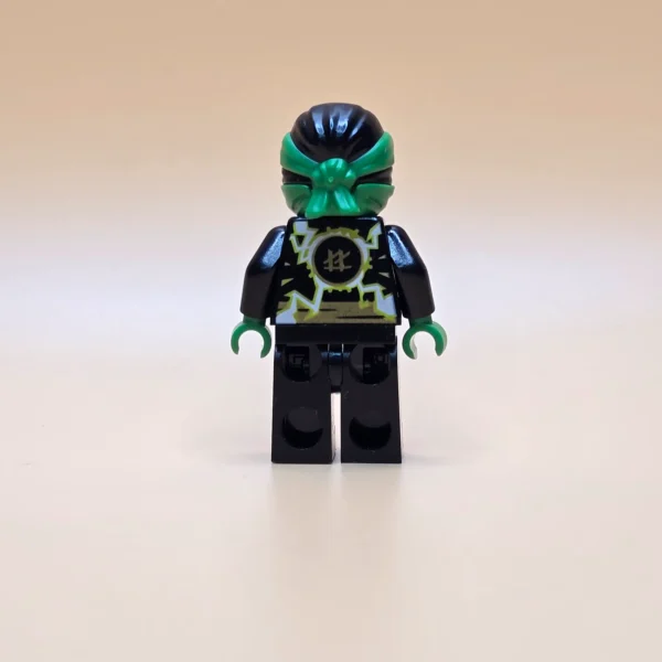 LEGO Ninjago Minifigur Lloyd Njo403 – Gebraucht. Grüner Ninja mit transparentem Spinjitzu-Effekt aus der Sons of Garmadon-Staffel.