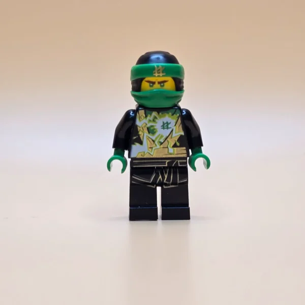 LEGO Ninjago Minifigur Lloyd Njo403 – Gebraucht. Grüner Ninja mit transparentem Spinjitzu-Effekt aus der Sons of Garmadon-Staffel.