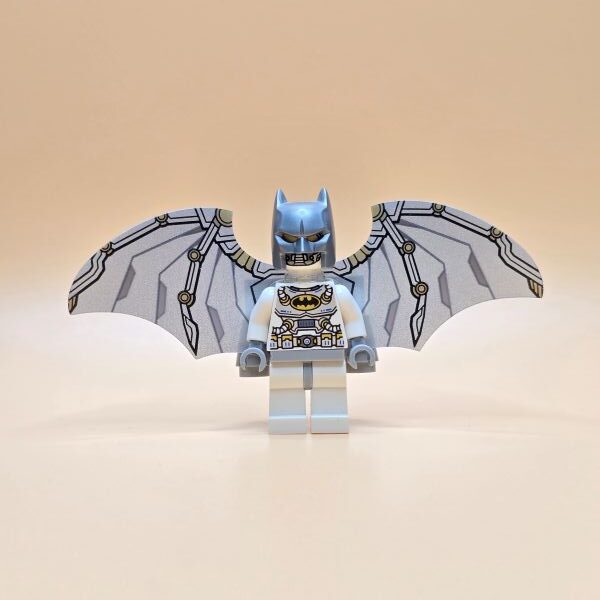 LEGO Minifigur Space Batman sh0146 – Gebraucht. Futuristischer Batman im silbernen Raumanzug mit Jetpack und Helm.