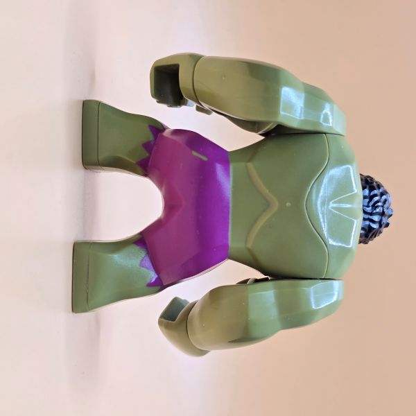 LEGO Hulk Bigfig sh0643 – Magentahose, schwarzes Haar. Kraftvoll & detailreich. Original Marvel Figur gebraucht.