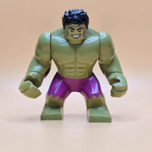 LEGO Hulk Bigfig sh0643 – Magentahose, schwarzes Haar. Kraftvoll & detailreich. Original Marvel Figur gebraucht.